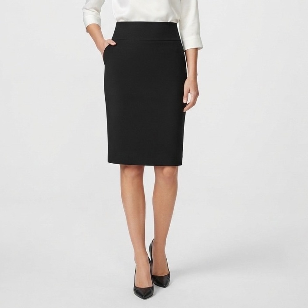 The Limited Skirt Womens 00 Collection Navy Blue Pencil Back Vent Excellent